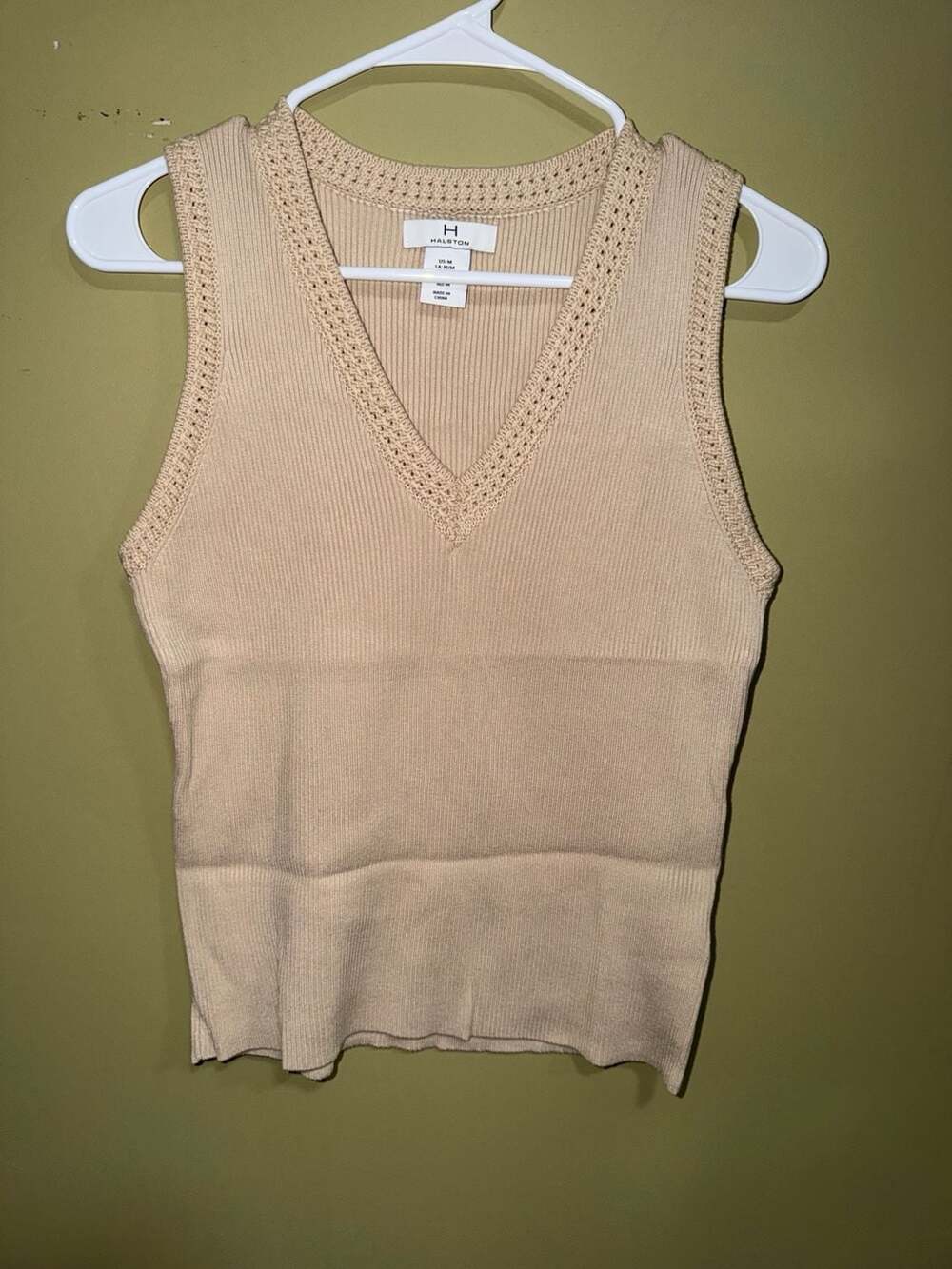 Halston V-Neck Knit Sweater Vest